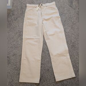 Banana Republic Straight-Leg High-Rise Cream Jeans Size 29